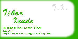 tibor kende business card